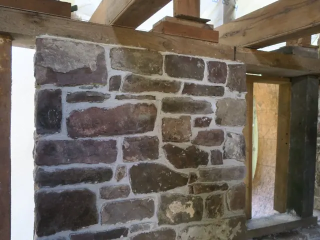 #1: Re-laid west wall, Mouns Jones House