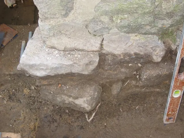 Pre-restoration DeTurk masonry foundation