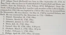Genealogical Data for Johann DeTurk