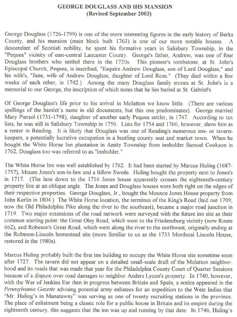 George Douglass House, Pendleton essay, page #1 (2003)