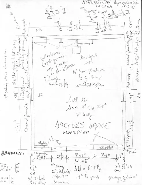 Hottenstein Doctor's Office, unfiled HABS field notes, Page #1 (1991)