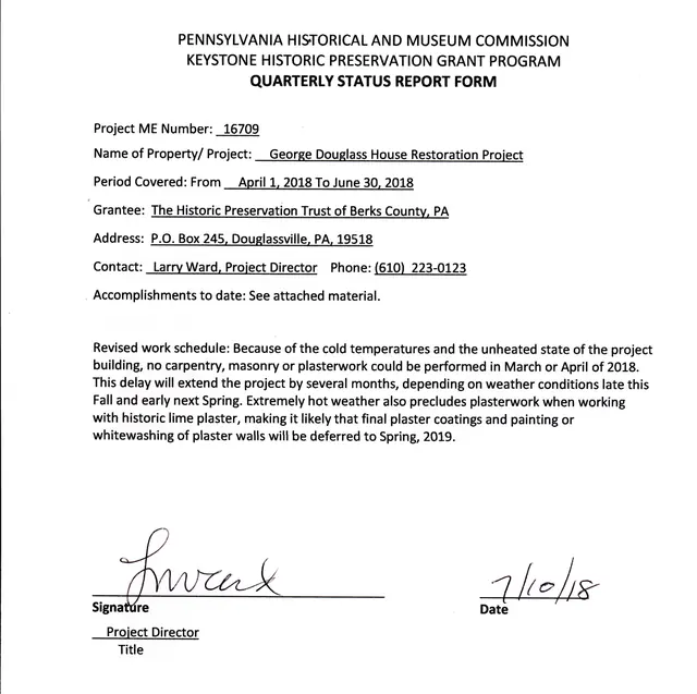 Quarterly Status Report Form