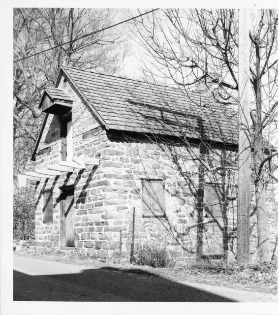 DeTurk House, SE perspective view w/ restored outlookers (c.1974-1975)