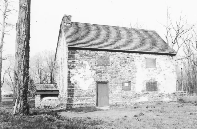 Mouns Jones House, northwest perspective view after partial restoration
