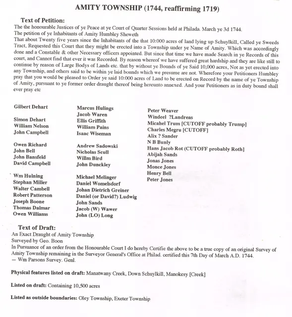 Amity Twp Petition
