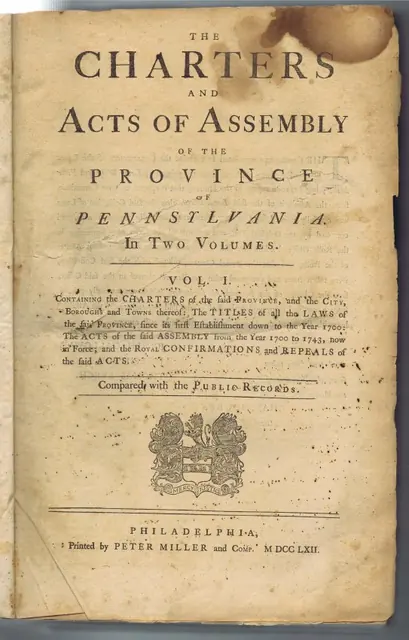 Title page of law book (1762) owned by George Douglass.