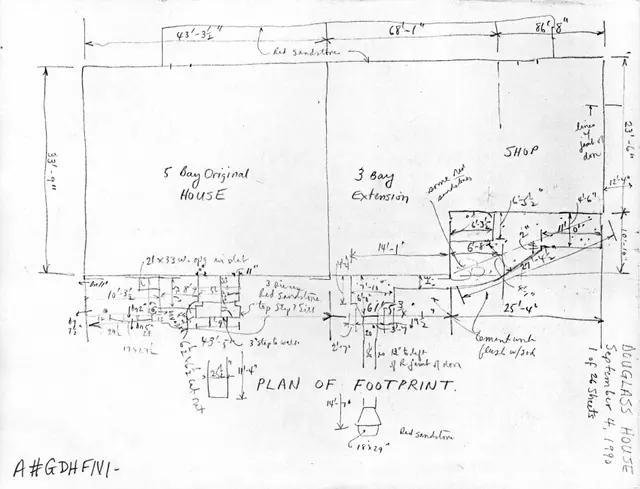 George Douglass House, unfiled HABS field notes drawings, #1 (1990)
