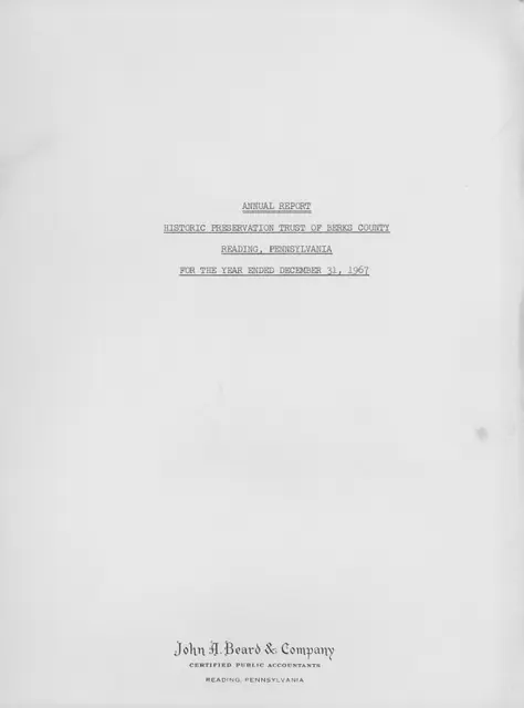 General, HPTBC annual report, cover (1967)