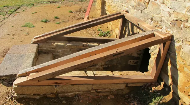 #1-7436: Keim House Cellar cap ["bulkhead"] framing