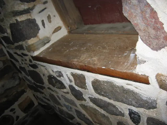 Restored DeTurk interior kitchen window sill and foundation wall (2010)