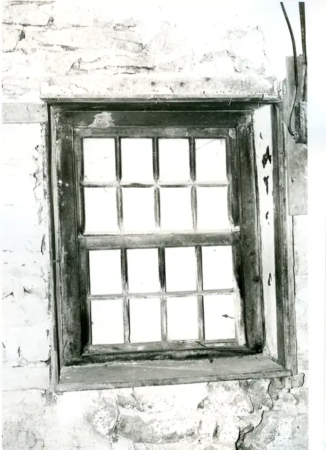 Interior view of first-floor window in east eaves wall (1973)