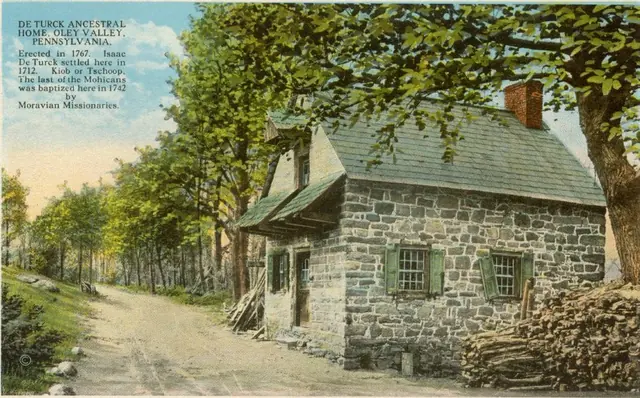 DeTurk House, colored postcard from photo of SE perspective view (c.1915)