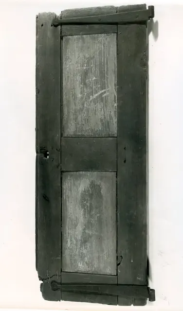 View of reverse side of DeTurk House shutter