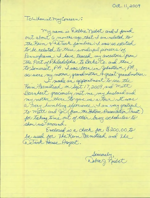 Nisbet Letter re: Keim