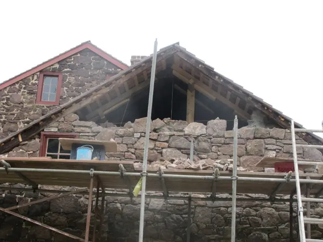 Image #1: 6603: Partly re-laid gable wall