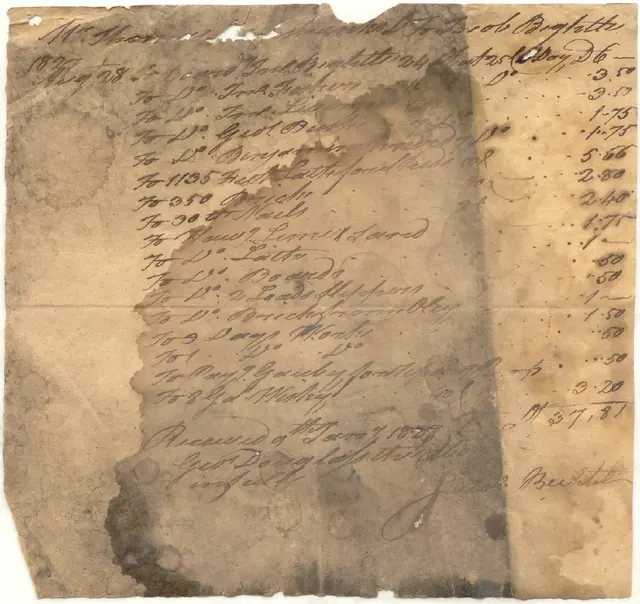 Receipt / Payment Received from George Douglass (Jr.) to Jacob Beckett