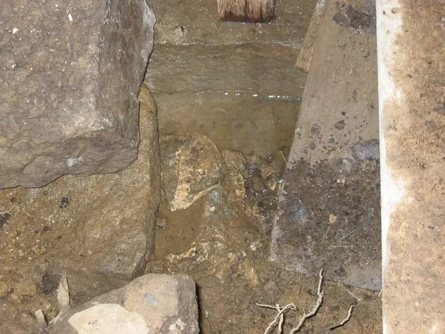 Detail view, DeTurk S door jamb at kitchen entry during restoration (2009)